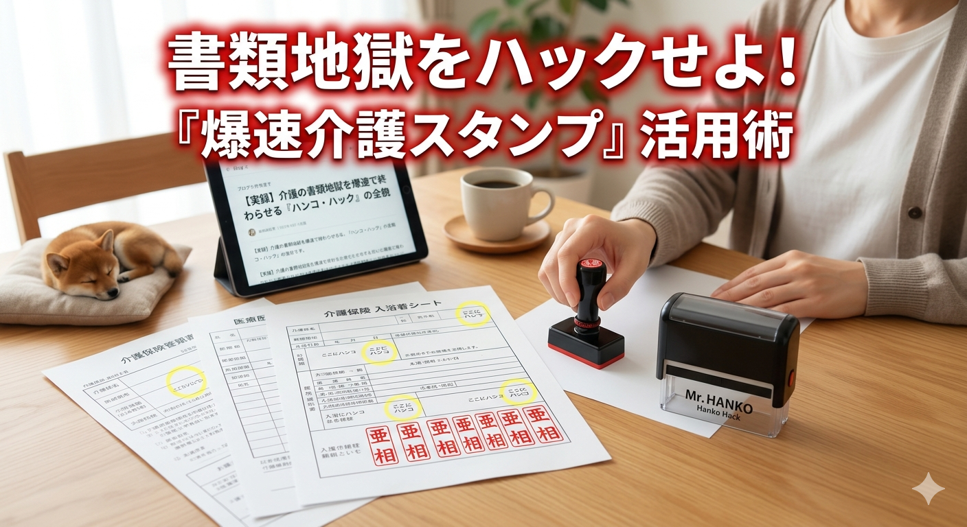 【介護ハック】契約書地獄を500〜1,500円で攻略！手書き不要の『住所印』が最強の投資だった話